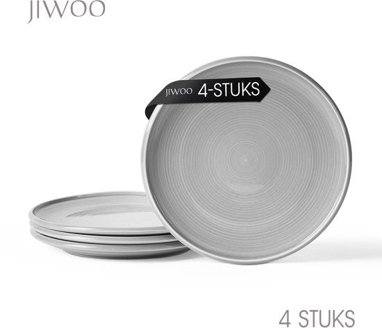 Dinerborden set van 4 (Ø21,8cm / 8,5inch), Bordenset, Ontbijtborden, Dessertborden, serviesset 4 persoons, Geschikt voor restaurants, Horeca, Feest, familiefeesten, banketten en picknicks, Magnetron-vaatwasserbestendig, Keramiek