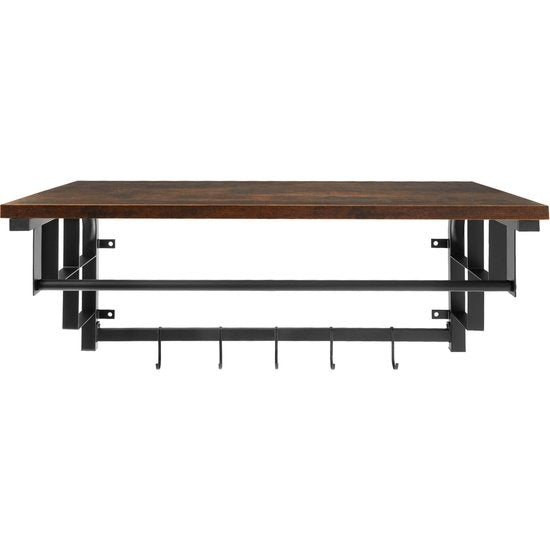tectake - Wandkapstok met Hoedenplank Westwood - industrial dark - 404433