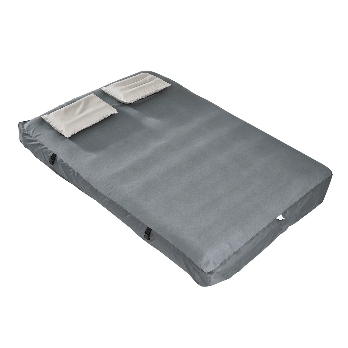 SoBuy OGS32-II-L-HG-P01 Opblaasbaar 2-Persoons Campingmatras Grijs – Met Kussens, Hoeslaken en Pomp 191×137 cm