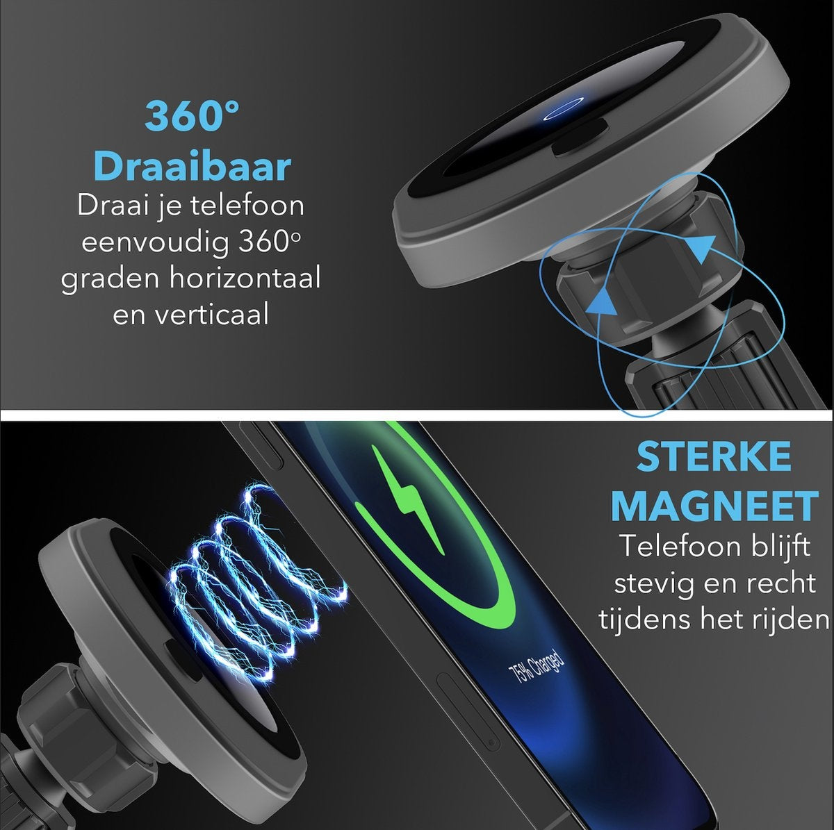 MagSafe Autohouder – Magnetische Telefoonhouder voor Auto – Universeel en Stevig