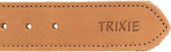 Trixie - Rustieke Lederen Halsband Hartslag - Bruin - 55-65x4 cm