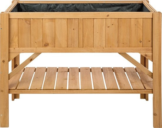 tectake® - Hoge plantenbak met legplank - Kweekbak - Stekjesbak - 119x53x90cm - 403232