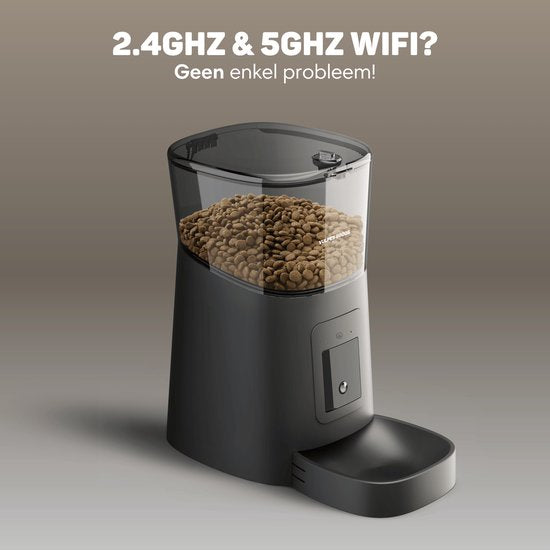 Vulpes Goods® Huisdieren - Automatische Voerbak Kat - en Hond - Voerautomaat met App - Voerdispenser - 6L - Zwart - PRO Versie