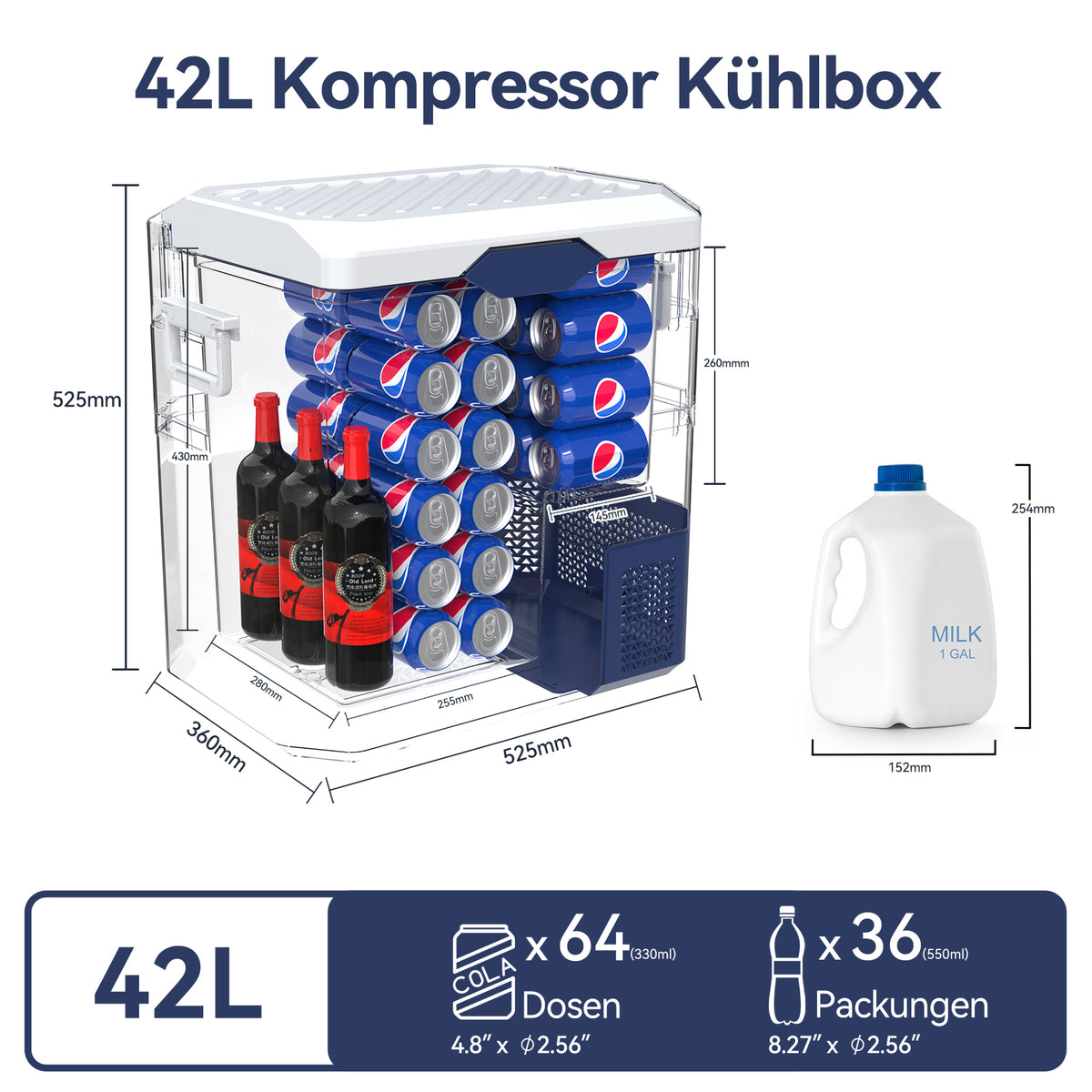 BINGI compressor koelbox - 42 liter - 12/24 V en 230 V