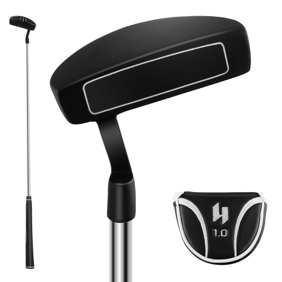 Coast Golfputter - malletkop - antislip handgreep - 89 cm - zwart