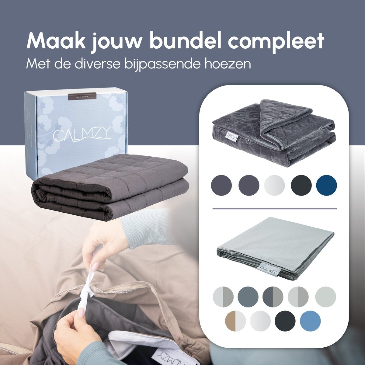 Calmzy Verzwaringsdeken Hoes Kinderen - Duvet Cover Kids 100x150 cm - Fleece Deken Kinderen en Baby - Donkergrijs