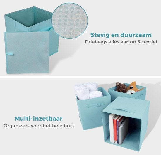 LifeGoods Kast Organizers - 6 Stuks - 20L - Textiel - Blauw