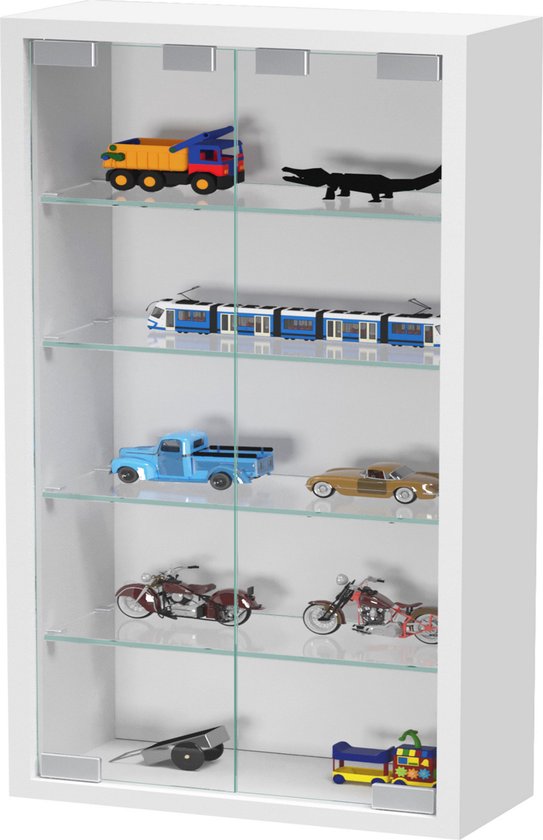 VDD Vitrinekast - Hangende Wandvitrine - Stofvrij - 40x60x12 cm - Wit