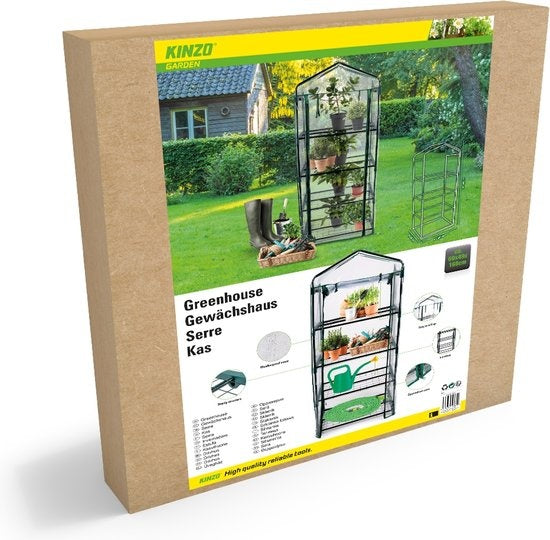 Kinzo Garden - Plastic broeikas - Serre van 4 verdiepingen - 69 x 49 x 160 cm - Groen