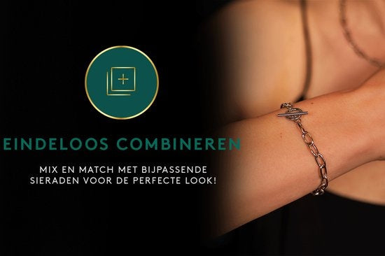 Laura Ferini Dames Armband Baciare Zilver - Zilverkleurige Schakelarmband - 18K Witgoud Verguld - Sieraad - Accessoires - Sieraden - Dames Armbandje - Zilver