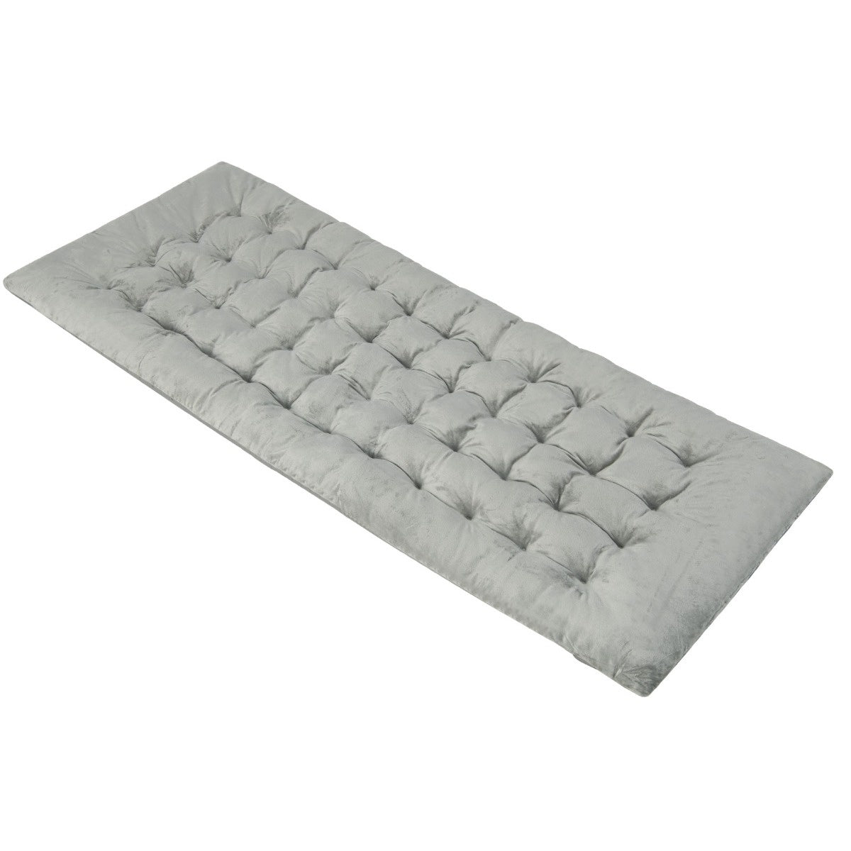 Coast 190 x 70 cm katoenen veldbeddekking 7 cm dikke martrine met 4 bevestigingsbanden grijs