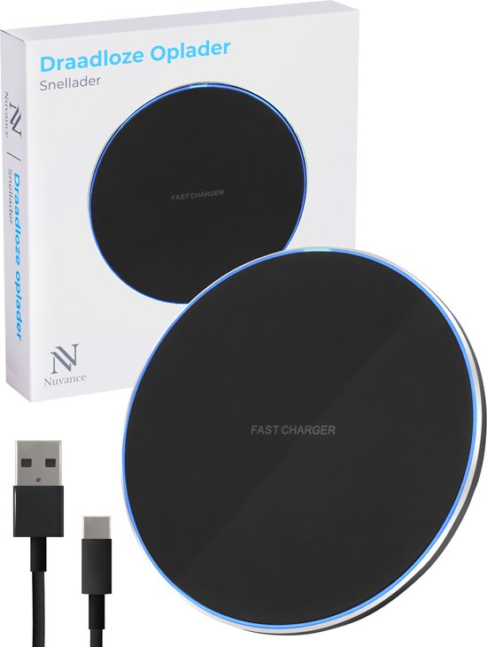 Nuvance - Draadloze Oplader 15W - Inclusief Kabel - Wireless Charger - Fast Charger - iPhone en Samsung