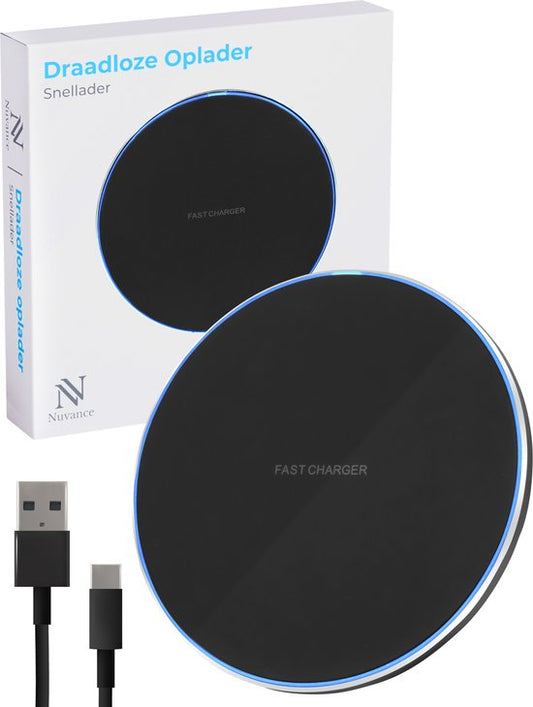 Nuvance - Draadloze Oplader 15W - Inclusief Kabel - Wireless Charger - Fast Charger - iPhone en Samsung