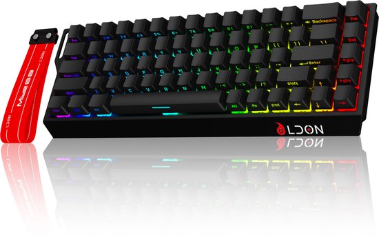 Mide68 - 65% Bedraad Gaming Toetsenbord - RGB Verlicht toetsenbord - Hall Effect Rapid Trigger Mechanisch Toetsenborden - Hot Swap - 8K Hz - 0.01mmRT - 0.125ms - Zij Bedrukte toetsen - 68 Keys -Beste prijs-kwaliteitverhouding - Edele zwarte