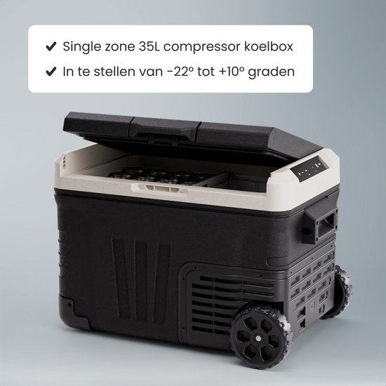Auronic Elektrische Koelbox - Compressor - 35L - 12V en 240 volt - Camping Koelkast - Frigobox Auto - Zwart