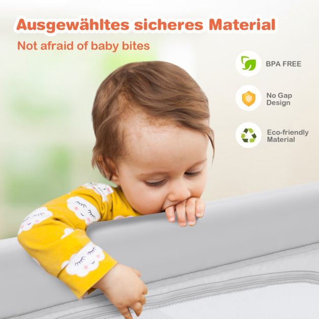 Coast Babybox - Opvouwbaar - Incl. 50 Speelballen - 124 x 124 x 70 cm - Grijs