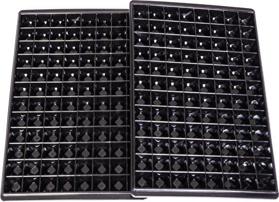 The Plunge® IJsblokjesvorm (2 Stuks) - 192 ijsblokjes - Vierkant - Zwart
