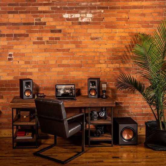 Klipsch R-51PM - Actieve Boekenplank Speakers - Zwart ( Per Paar )