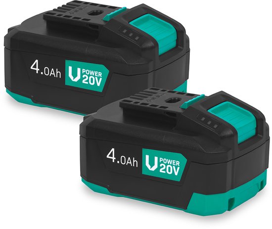 VONROC VPower 20V Accu – 4.0Ah – Duopack: 2 stuks - b-directionele USB-C poort – accu en powerbank in één – compatibel met Power Delivery (PD) – Beveiligd met Electronic Cell Protection