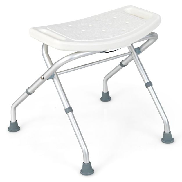 Coast Douchestoel Wit – Inklapbare Douchekruk met Verstelbare Hoogte en Antislip Voeten – 53 x 50 x 52,5 cm