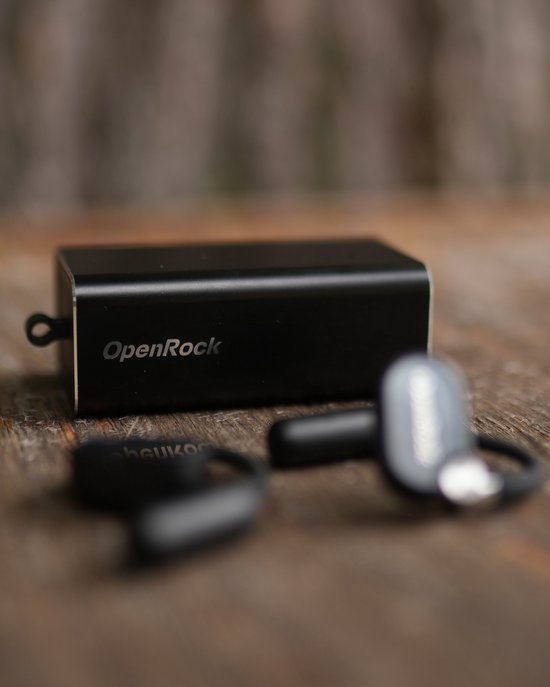 OpenRock - X Black - Draadloze Open-Ear Hoofdtelefoon - Oordopjes - Bluetooth - Lange batterij - Ruisonderdrukking - draadloos - TubeBass™ Technologie