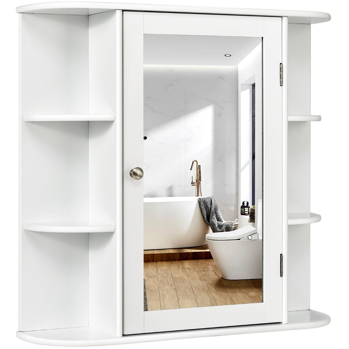 Coast Badkamerkast Met Spiegel - 65 x 17 x 64 cm - Wit
