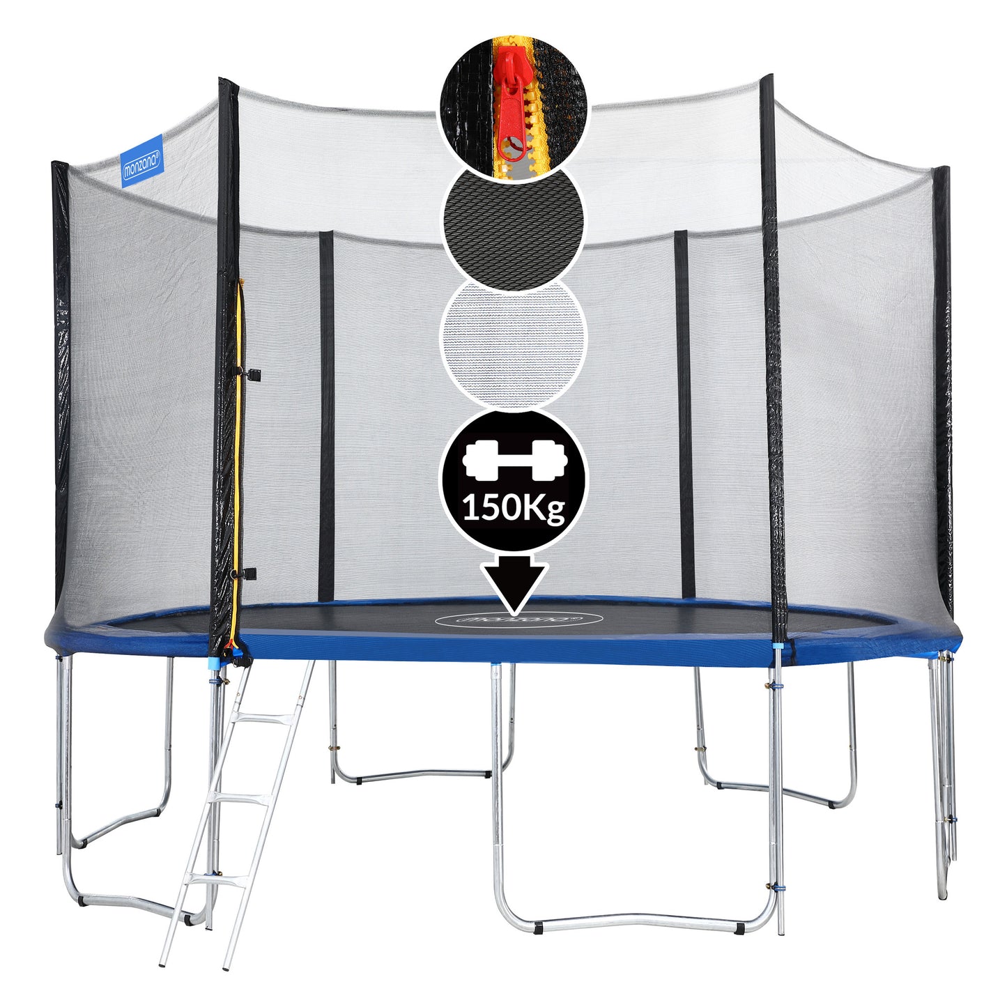 Monzana Trampoline - 366cm incl Veiligheidsnet Ladder Rand - Blauw