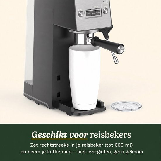 Cuisinart Slim Espresso Pistonmachine voor Espresso Americano en Cold Brew met Geïntegreerde melkopschuimer voor Latte en Cappuccino 15 bar druk bodemloze portafilter Compact design geschikt voor reismokken 1.5L waterreservoir