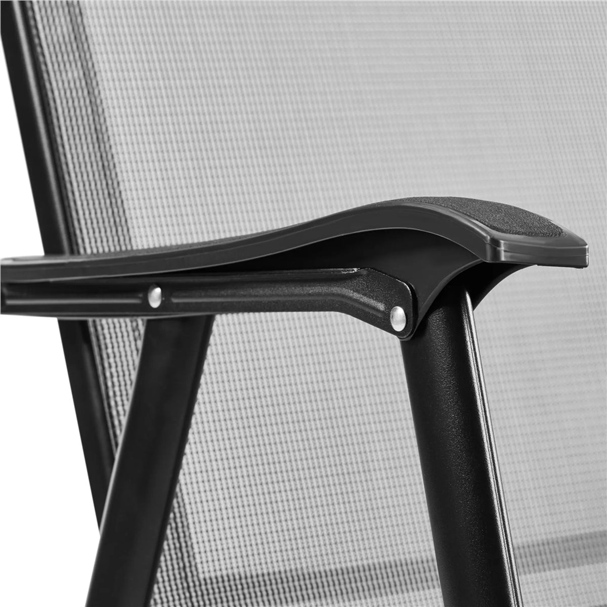 Tuinstoelen Set van 2 Opvouwbaar met Armleuningen en Hoge Rugleuning Texteline Grijs