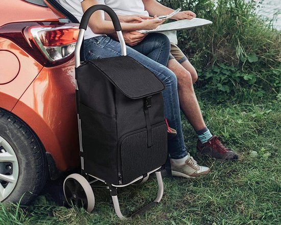Strex Boodschappentrolley met Wielen - Opvouwbaar - Afneembare Boodschappentas - Boodschappenwagen
