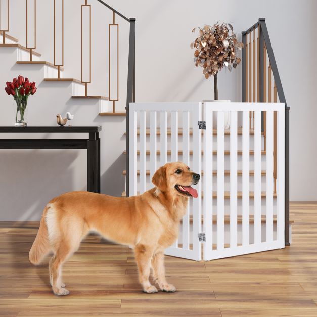 Coast - 4-Pans Dierenhek voor Kleine en Middelgrote Huisdieren - 89 cm - Wit