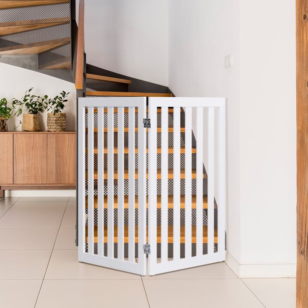 Coast - 4-Pans Dierenhek voor Kleine en Middelgrote Huisdieren - 89 cm - Wit