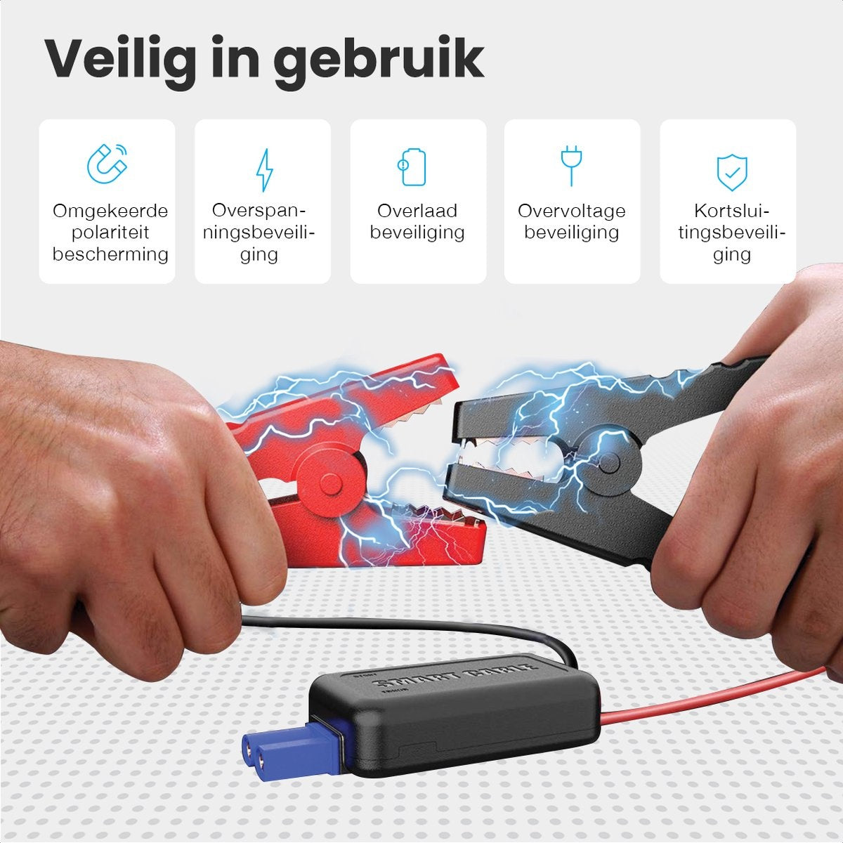 Auronic 12V Jumpstarter voor Auto u2013 600A / 7.200 mAh u2013 4-in-1 starthulp u2013 Incl. tas - Rood/Zwart