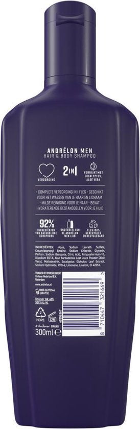Andrélon Men Hair & Body Shampoo - 300ml