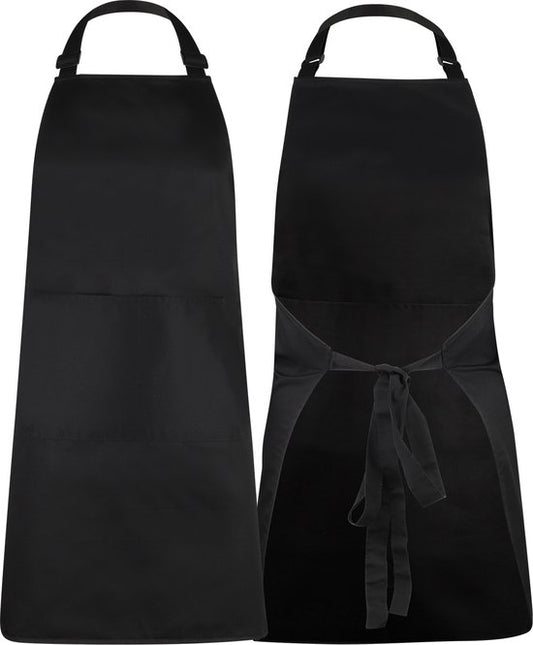 Keukenschort - Water- en vuilafstotend - Professioneel Kookschort - Schort voor Dames en Heren - Horeca Sloof - Unisex - Verstelbare Gesp - Extra Grote Vakken - Zwart