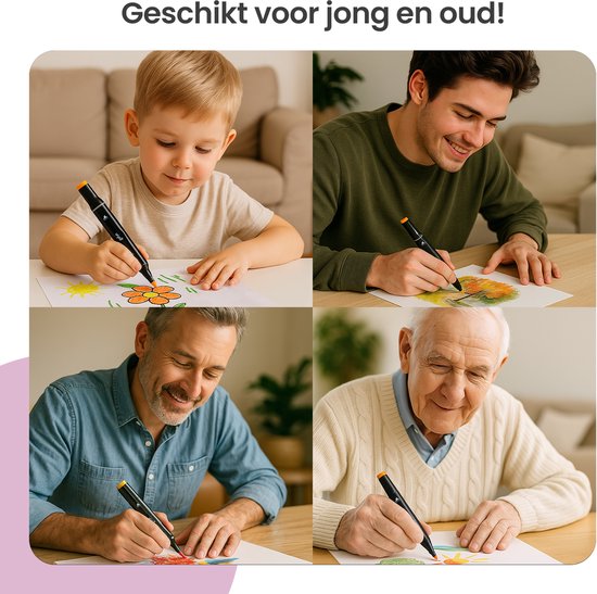 Gofun Twinmarkers – 262 Stuks – Alcoholmarkers – Dubbele Punt (Fijn & Breed) – Voor Kinderen & Volwassenen – Kleurcodering & Draagtas