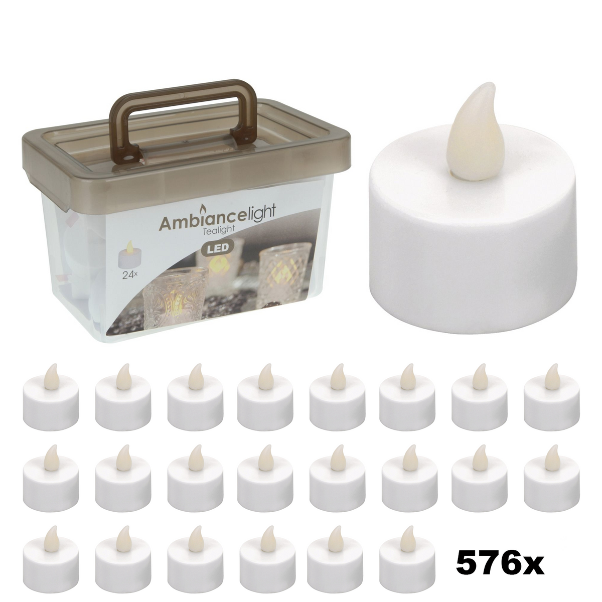 Set Theelichtjes LED - MEGA XXL SET met 576 Stuks - INCLUSIEF Batterijen