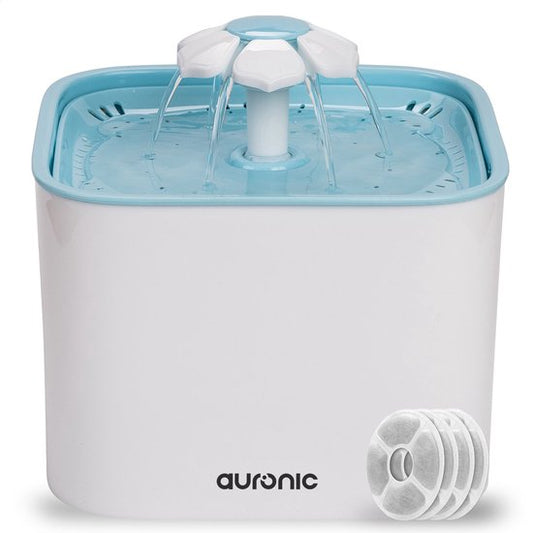 Auronic Drinkfontein - Waterfontein voor Hond en Kat - 2L - Dieren Drinkbak - Incl. 4 Filters - Wit