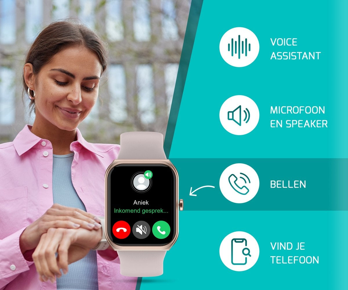 FITAGE Smartwatch voor dames - Activity Tracker - waterdicht - Roze
