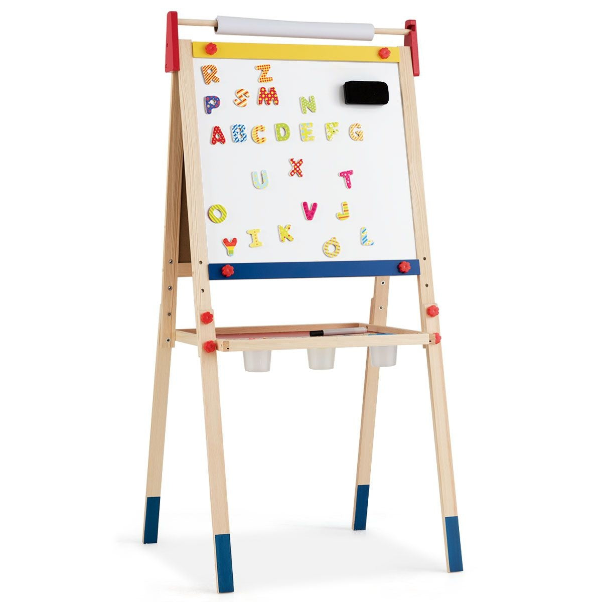 Coast 3-in-1 Schilderbord Voor Kinderen Dubbelzijdig Whiteboard & Krijtbord - 60 x 55 x 112,5-124,5 cm