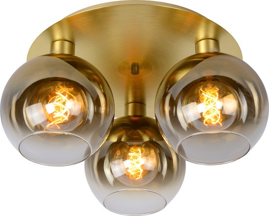 Lucide MARIUS - Plafonnière (Plafondlamp) - 3xE27 - Mat Goud / Messing