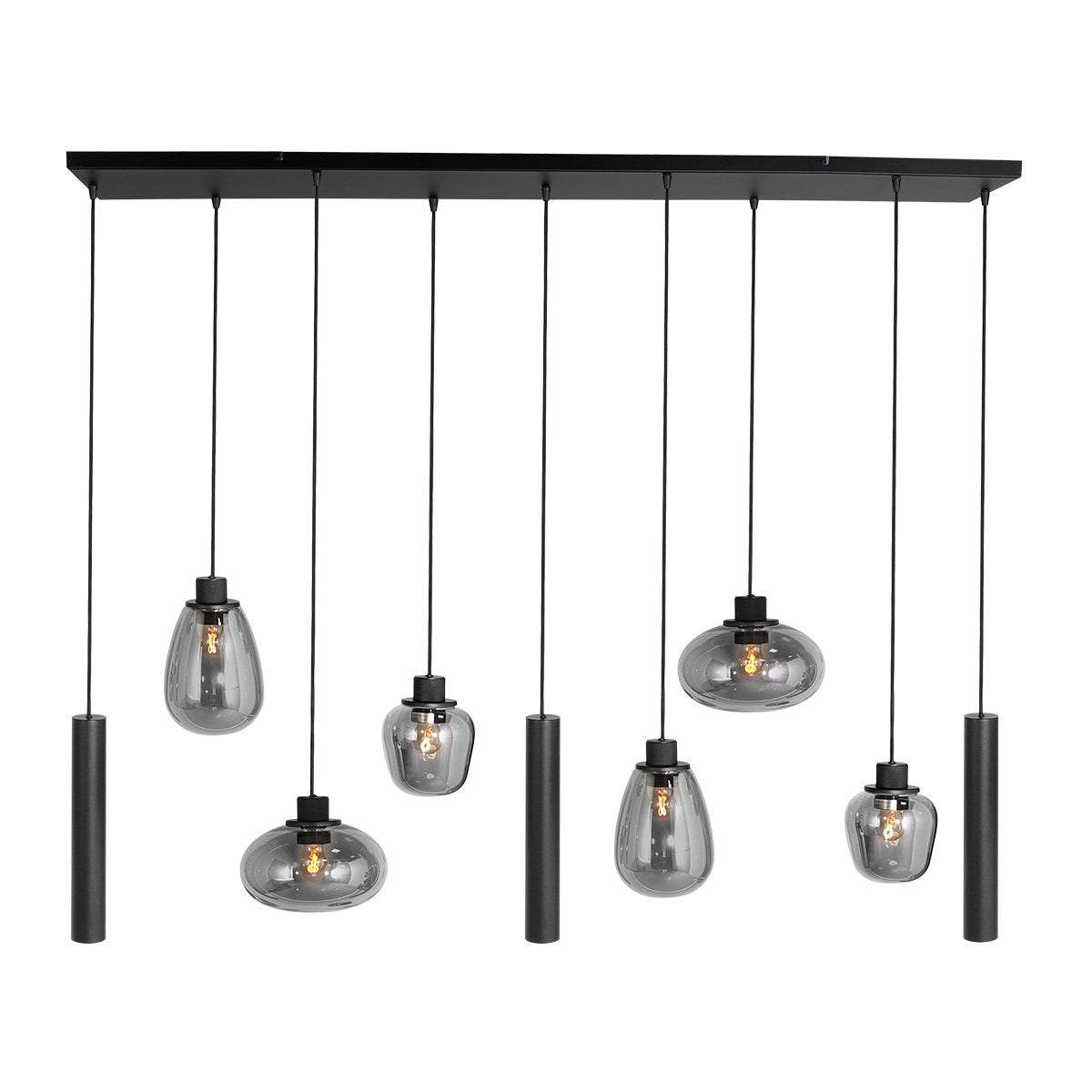 Steinhauer - hanglamp - Reflexion - zwart - glas metaal - design lamp - E27_GU10 - 3796ZW