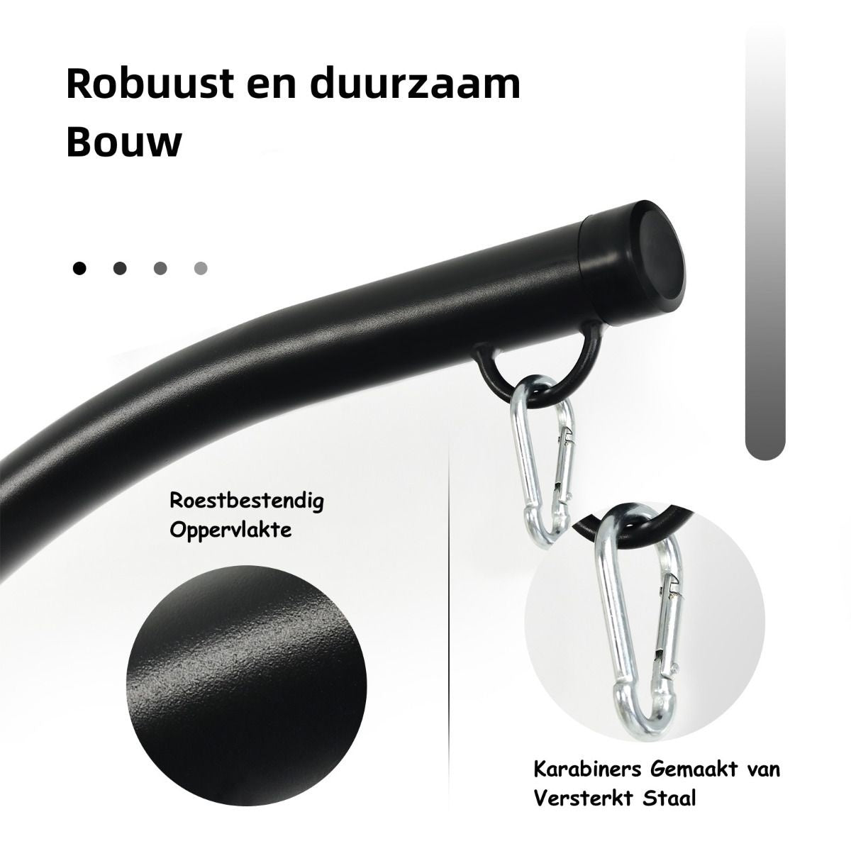 Coast C-vormige Hangstoel Standaard - 207cm - 150kg Gewichtscapaciteit - Zwart