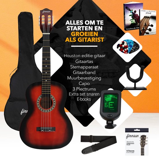 Finesse Akoestische Gitaar - Starterset - Nylon Snaren - Klassieke Gitaar - Gitaar Kind & Volwassenen