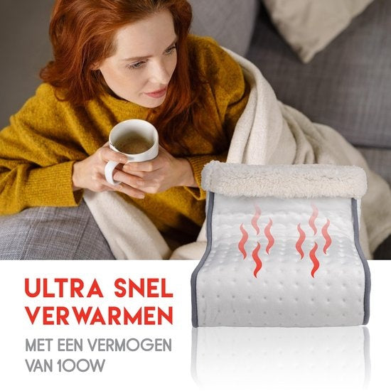 alpina Elektrische Voetenwarmer - Binnenhoes Wasbaar - Overhittebeveiliging - 3 Standen - Wit