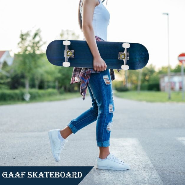 Coast Skateboard voor Beginners - 80 x 20 cm - Complete Cruiser met ABEC-7 Kogellagers - 7-Laags Longboard Esdoornhout - Marineblauw