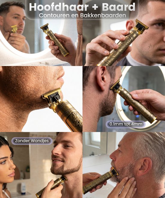 Tondeuse Mannen Hoofdhaar - Trimmer Set voor Hoofd en Baard - Baardtrimmer en Haartrimmer - USB C