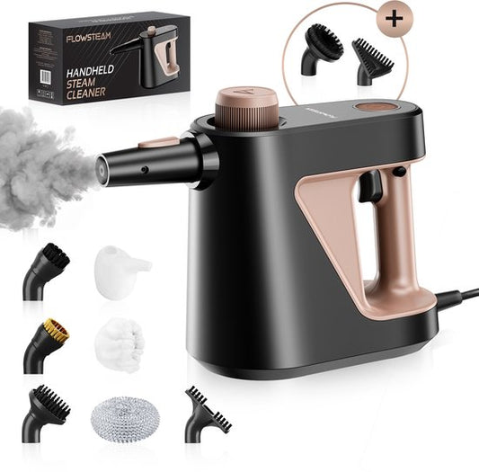 FLOWSTEAM® 9-in-1 Krachtige Handstoomreiniger - Stoomreiniger – Vlekkenreiniger - Handstomer - Voor Badkamer, Keuken, Bank & Meubels - 4 Bar & 110°C Stoom