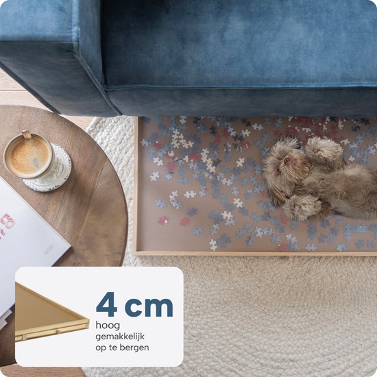 Puzzelplaat voor 1000 Puzzelstukjes met 6 Lades – Puzzelmat met Opbergsysteem -– Puzzelbord van Hout – Puzzeltafel inclusief Afdekplaat - BREND BR-2216