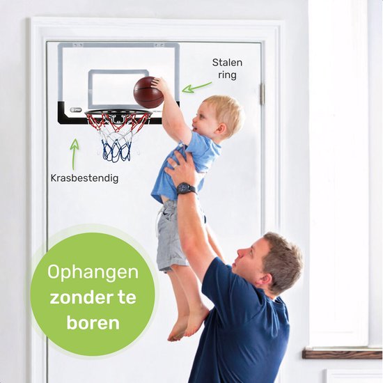 Mini Basketbal set - Incl. Bal & Pomp - Hoop - Basket - Ringen - Basketballen - Ring voor kinderen - Net - Indoor - Bord – Paal - Voor kamer - Basketbalring